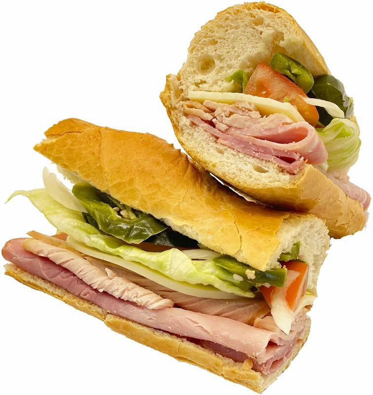 #18Ham. Turkey & Cheese Baguette